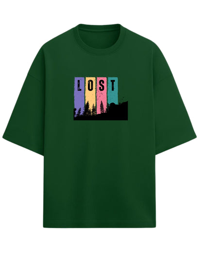 Lost Oversized T-Shirt | Retro Outdoor Adventure Garphic Tee | Premium 260 GSM Cotton