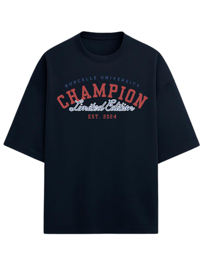 Champion Limited Edition Oversized T-Shirt | University Style Graphic Tee | Premium 260 GSM Cotton