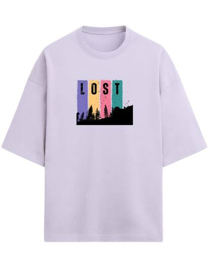 Lost Oversized T-Shirt | Retro Outdoor Adventure Garphic Tee | Premium 260 GSM Cotton