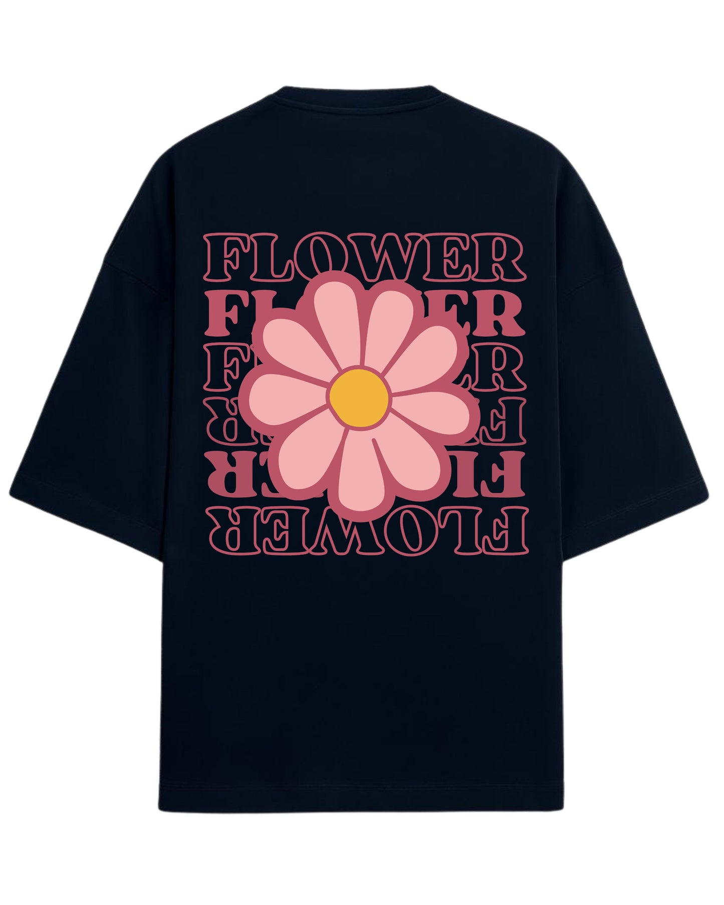 Flower Power Oversized T-Shirt | Retro Daisy Graphic Tee | Premium 260 GSM Cotton