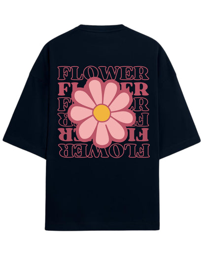 Flower Power Oversized T-Shirt | Retro Daisy Graphic Tee | Premium 260 GSM Cotton