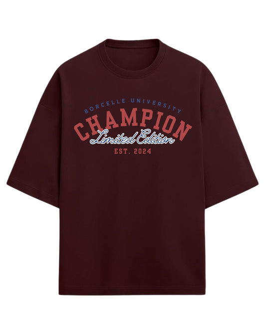 Champion Limited Edition Oversized T-Shirt | University Style Graphic Tee | Premium 260 GSM Cotton