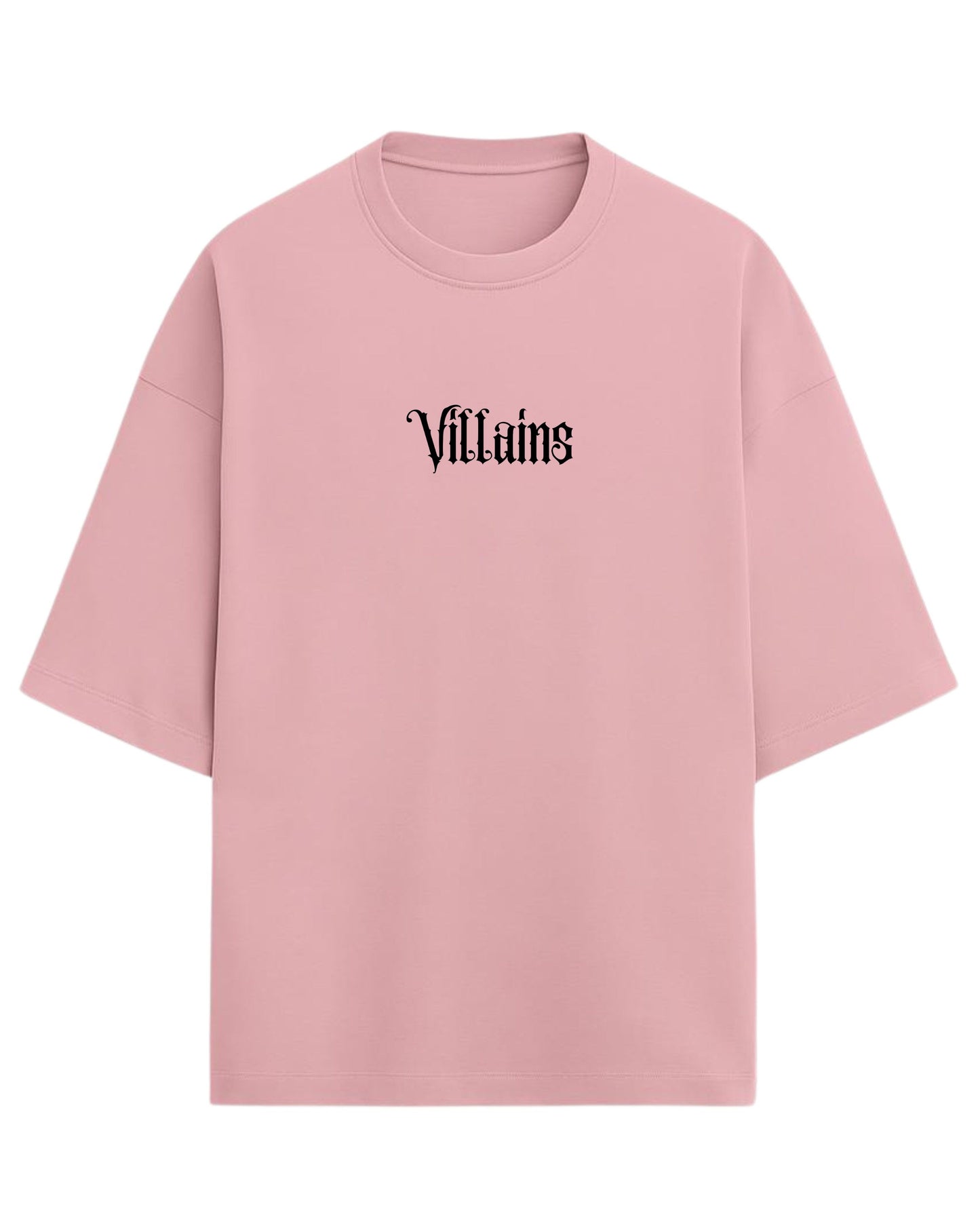 Always Falling for the Villains Oversized T-Shirt | Gothic Skull Heart Graphic Tee | Premium 260 GSM Cotton