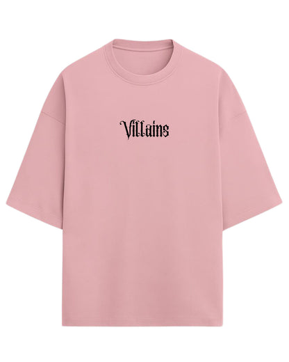 Always Falling for the Villains Oversized T-Shirt | Gothic Skull Heart Graphic Tee | Premium 260 GSM Cotton