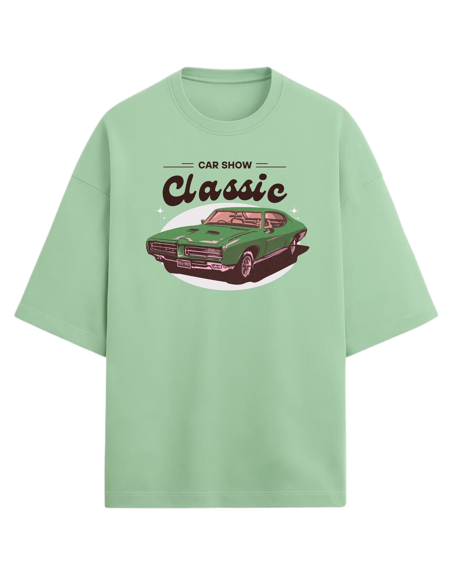 Classic Car Oversized T-Shirt | Muscle Car Graphic Tee | Vintage Streetwear Style | Premium 260 GSM Cotton