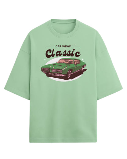 Classic Car Oversized T-Shirt | Muscle Car Graphic Tee | Vintage Streetwear Style | Premium 260 GSM Cotton