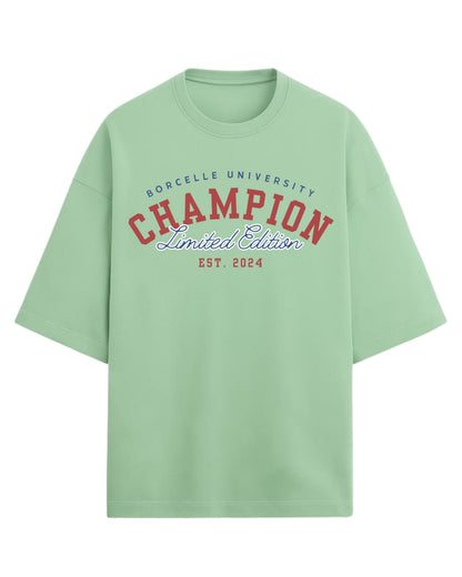 Champion Limited Edition Oversized T-Shirt | University Style Graphic Tee | Premium 260 GSM Cotton