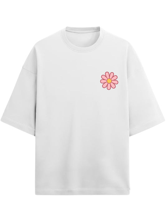 Flower Power Oversized T-Shirt | Retro Daisy Graphic Tee | Premium 260 GSM Cotton