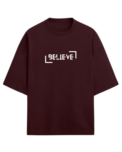 BELIEVE Oversized T-Shirt | Minimal Graphic Tee | Premium 260 GSM Cotton