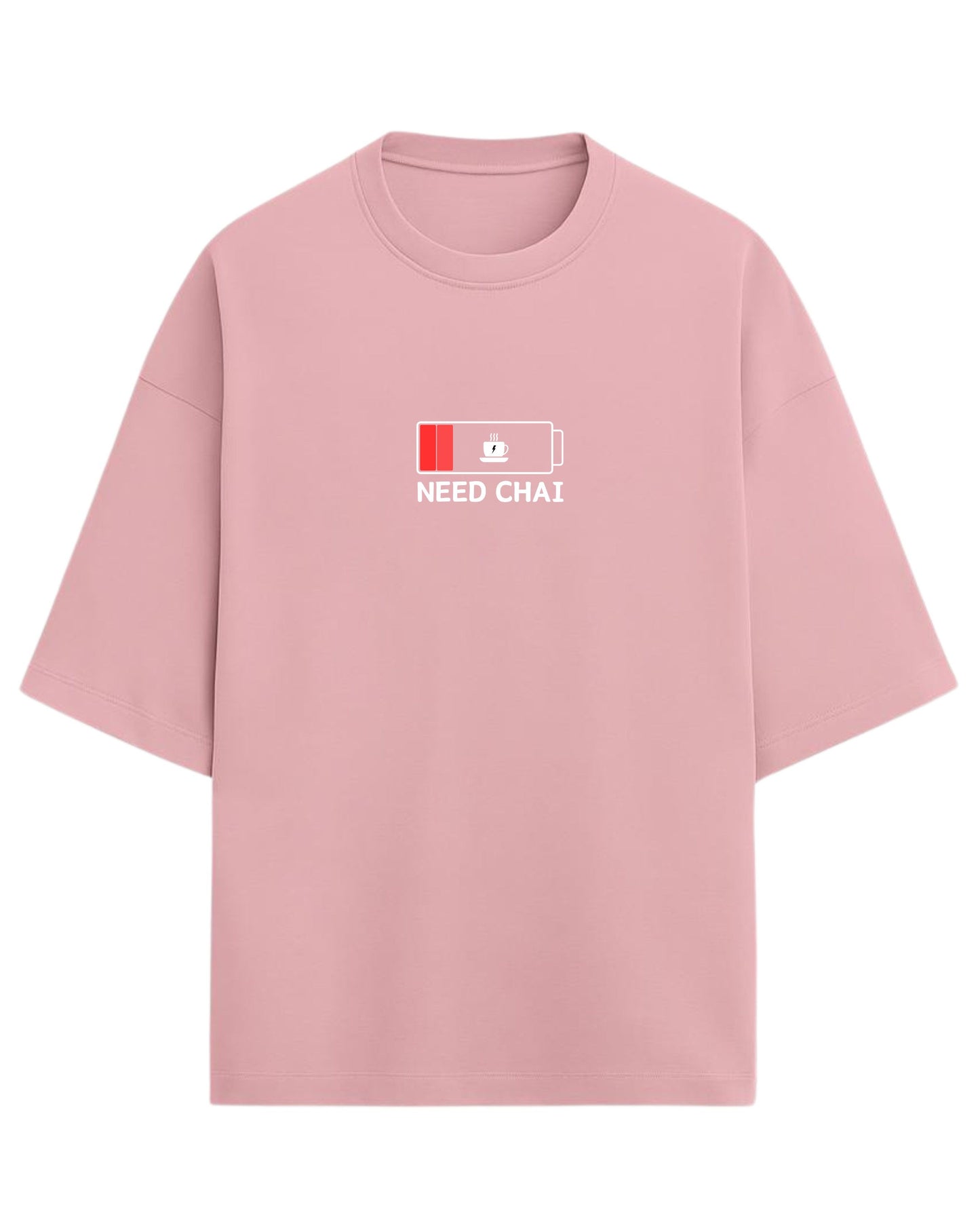 Need Chai Oversized T-Shirt | Funny Desi Chai Lover Tee | Premium 260 GSM Cotton