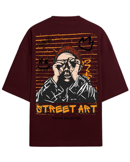 Street Art Oversized T-Shirt | Graffiti Graphic Tee | Premium 260 GSM Cotton
