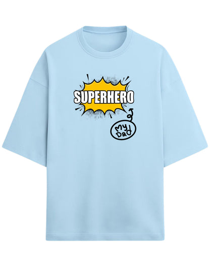 Superhero Dad Oversized T-Shirt | Comic Style Graphic Tee | Premium 260 GSM Cotton
