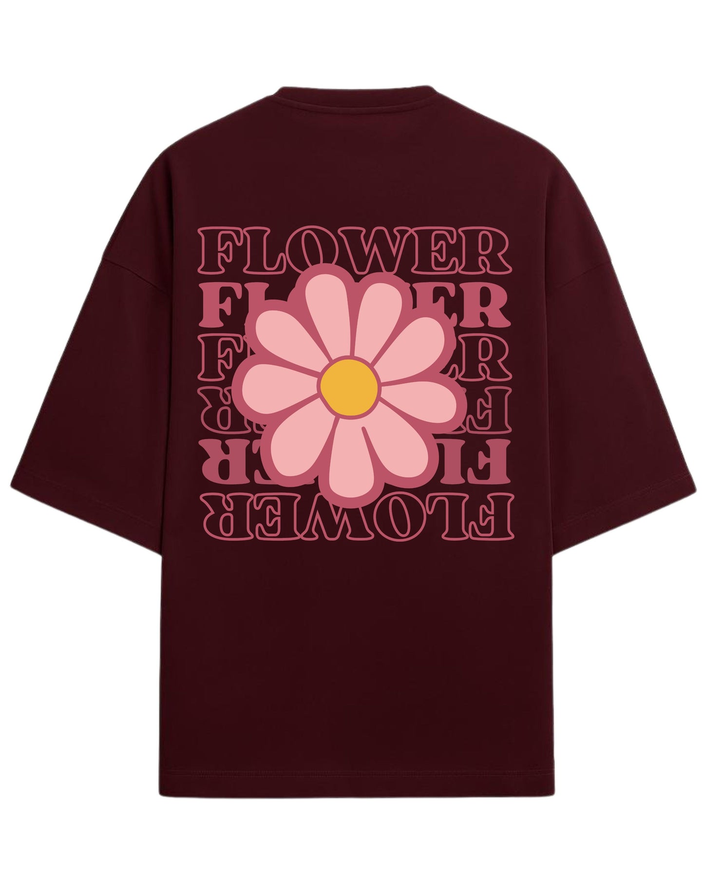 Flower Power Oversized T-Shirt | Retro Daisy Graphic Tee | Premium 260 GSM Cotton