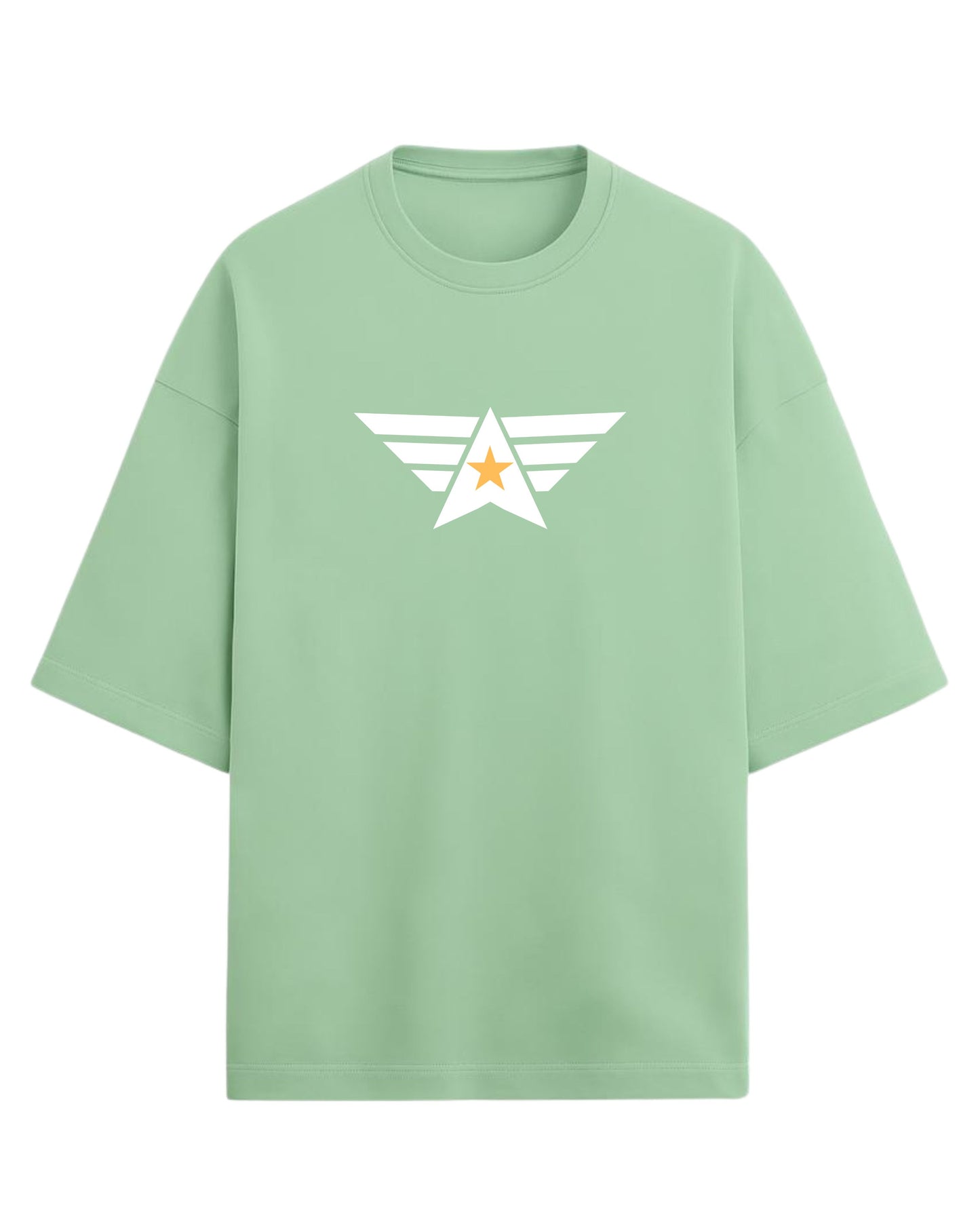Aero Star Oversized T-Shirt | Minimal Wings Emblem Tee | Premium 260 GSM Cotton