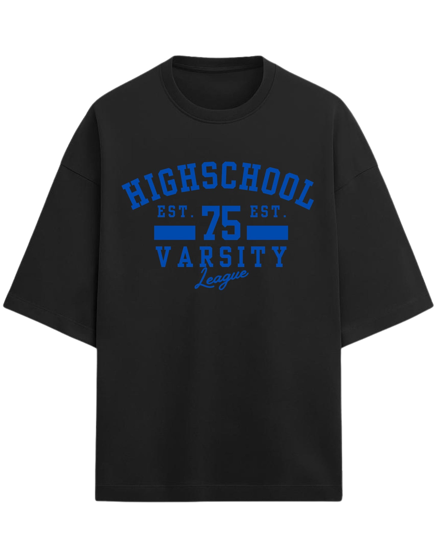 Highschool Varsity 75 Oversized T-Shirt | Classic Collegiate Graphic Tee | Premium 260 GSM Cotton
