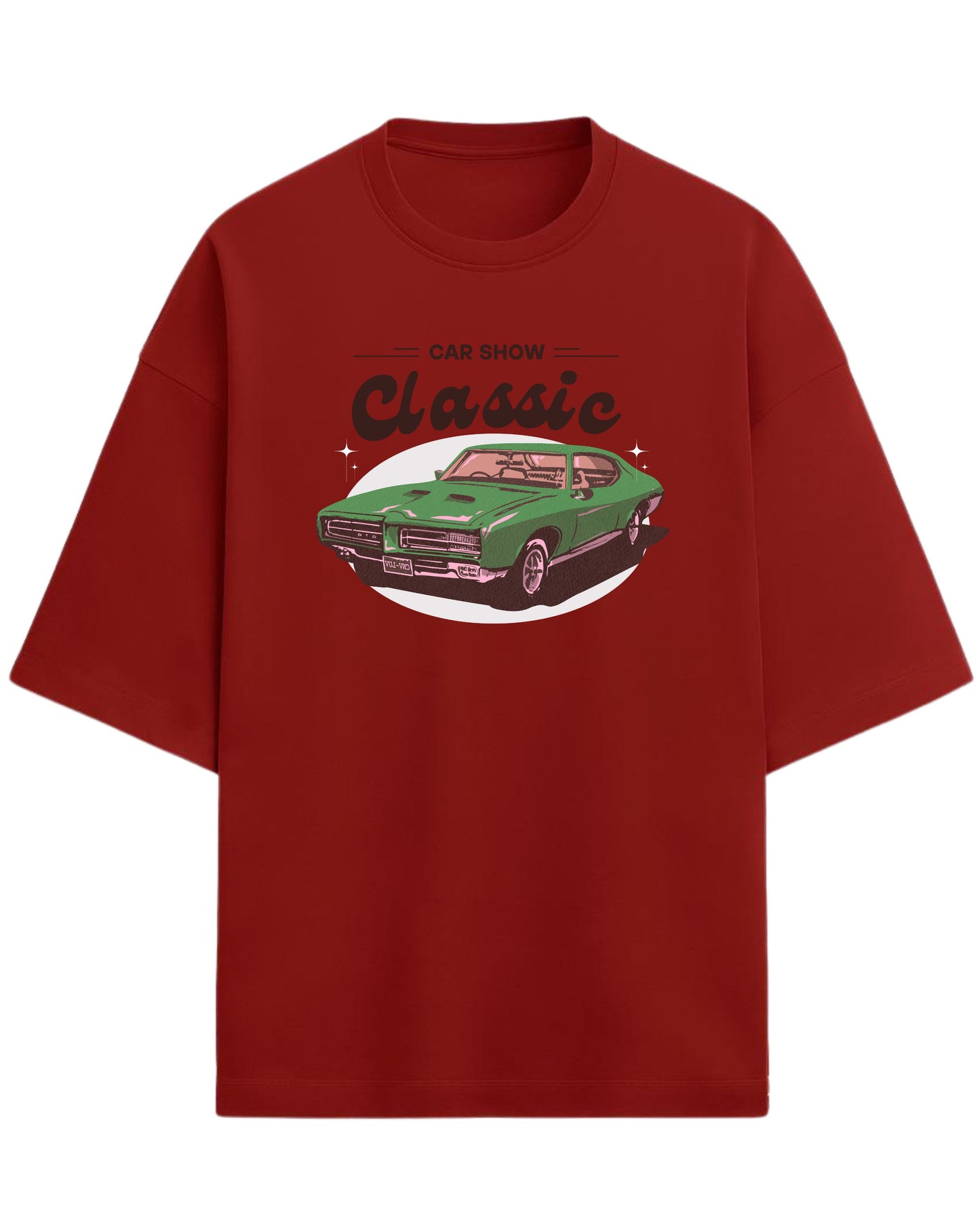 Classic Car Oversized T-Shirt | Muscle Car Graphic Tee | Vintage Streetwear Style | Premium 260 GSM Cotton