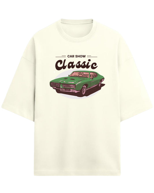 Classic Car Oversized T-Shirt | Muscle Car Graphic Tee | Vintage Streetwear Style | Premium 260 GSM Cotton