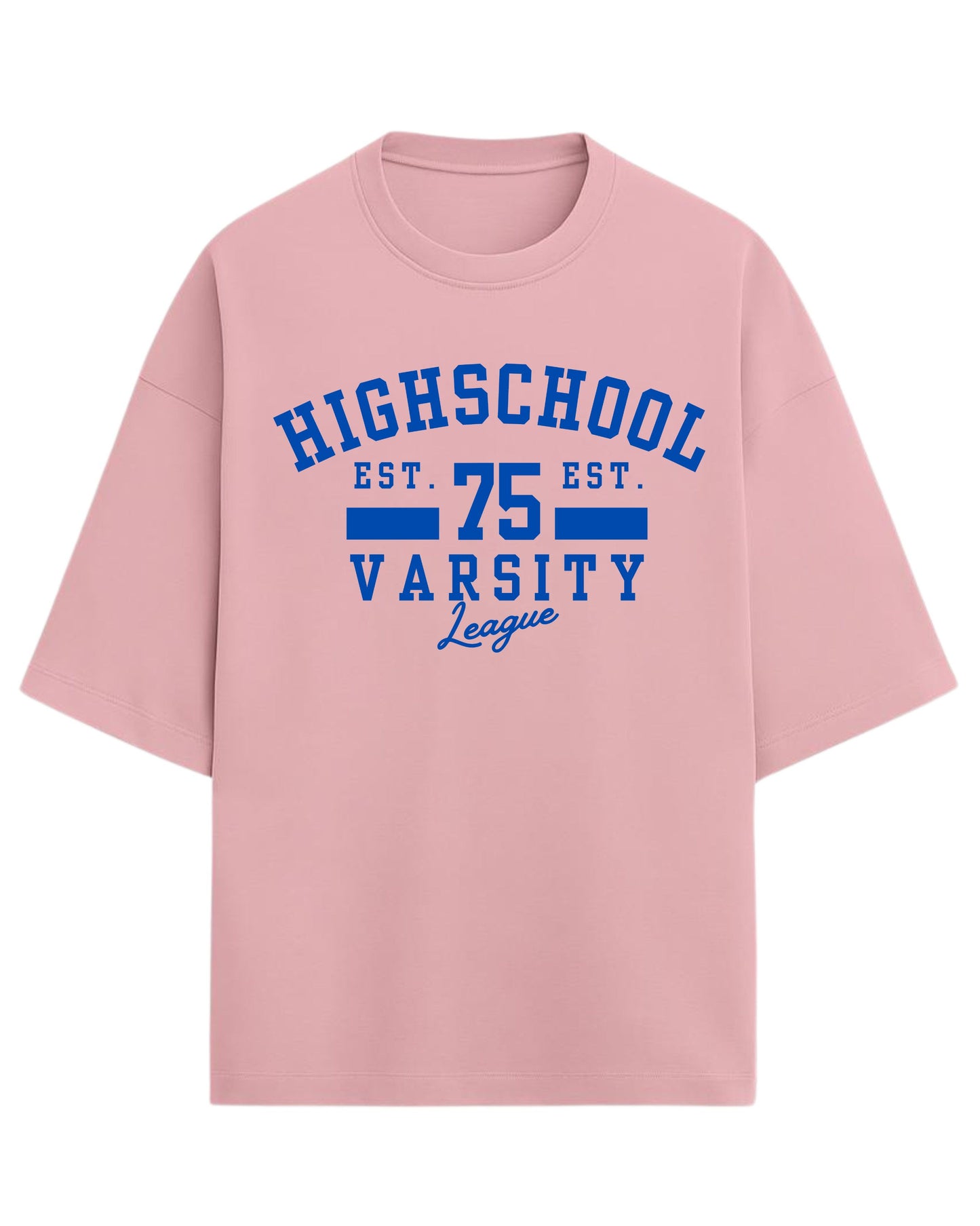 Highschool Varsity 75 Oversized T-Shirt | Classic Collegiate Graphic Tee | Premium 260 GSM Cotton
