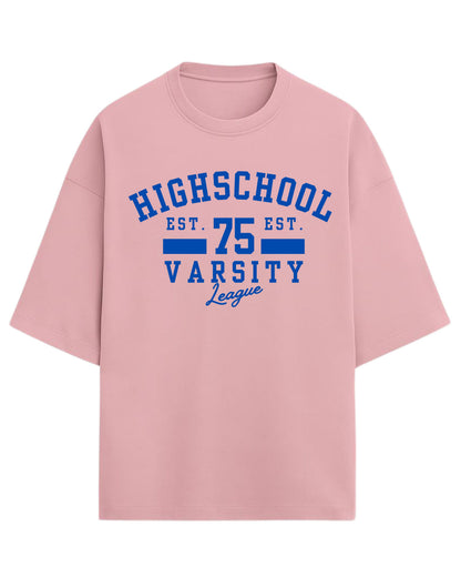 Highschool Varsity 75 Oversized T-Shirt | Classic Collegiate Graphic Tee | Premium 260 GSM Cotton