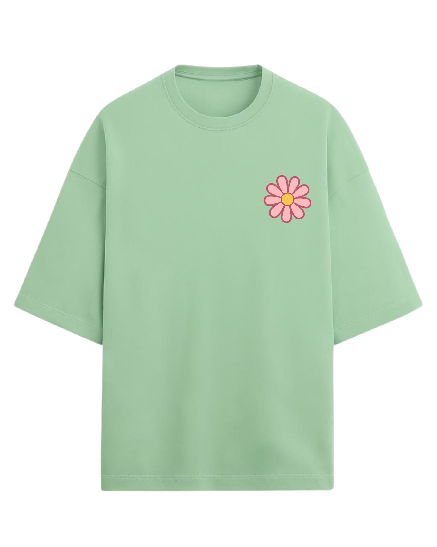 Flower Power Oversized T-Shirt | Retro Daisy Graphic Tee | Premium 260 GSM Cotton