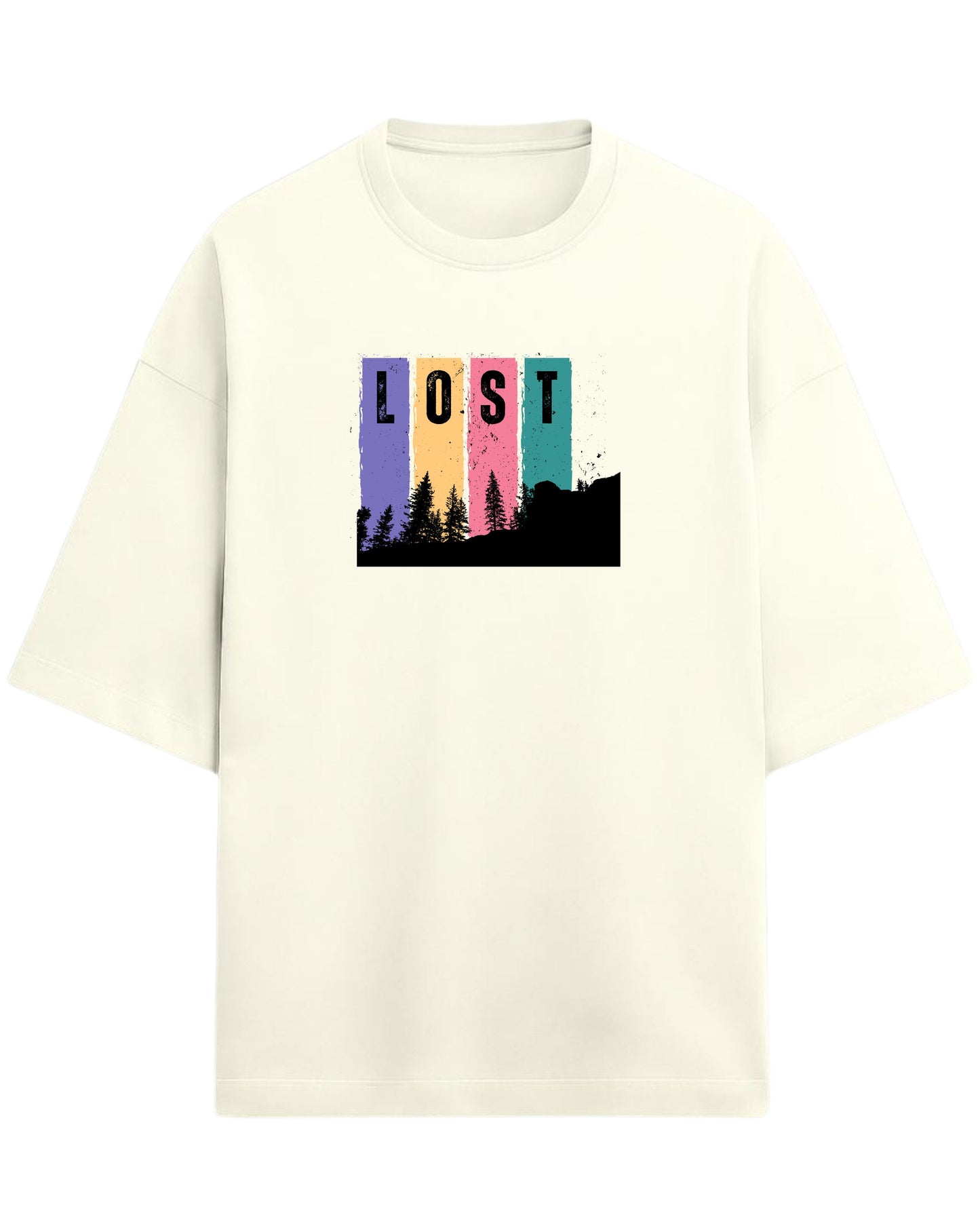 Lost Oversized T-Shirt | Retro Outdoor Adventure Garphic Tee | Premium 260 GSM Cotton