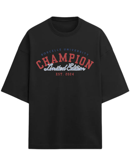 Champion Limited Edition Oversized T-Shirt | University Style Graphic Tee | Premium 260 GSM Cotton