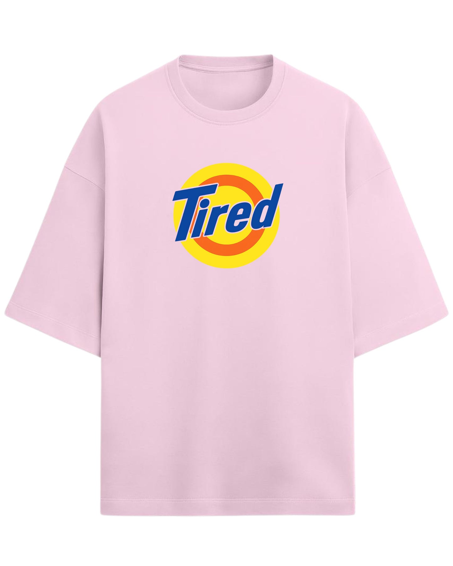 Tired Oversized T-Shirt | Retro Meme Graphic Tee | Premium 260 GSM Cotton