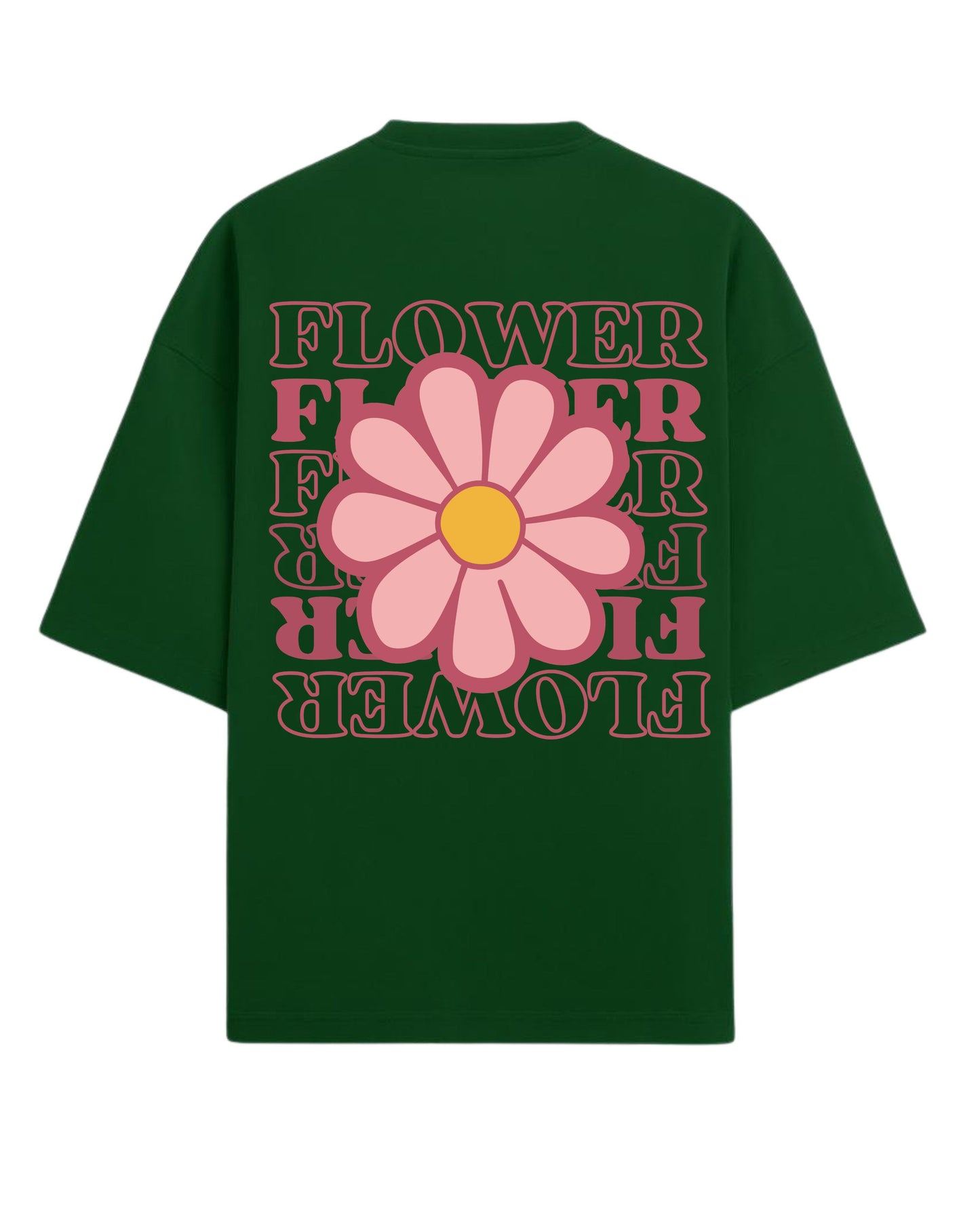 Flower Power Oversized T-Shirt | Retro Daisy Graphic Tee | Premium 260 GSM Cotton