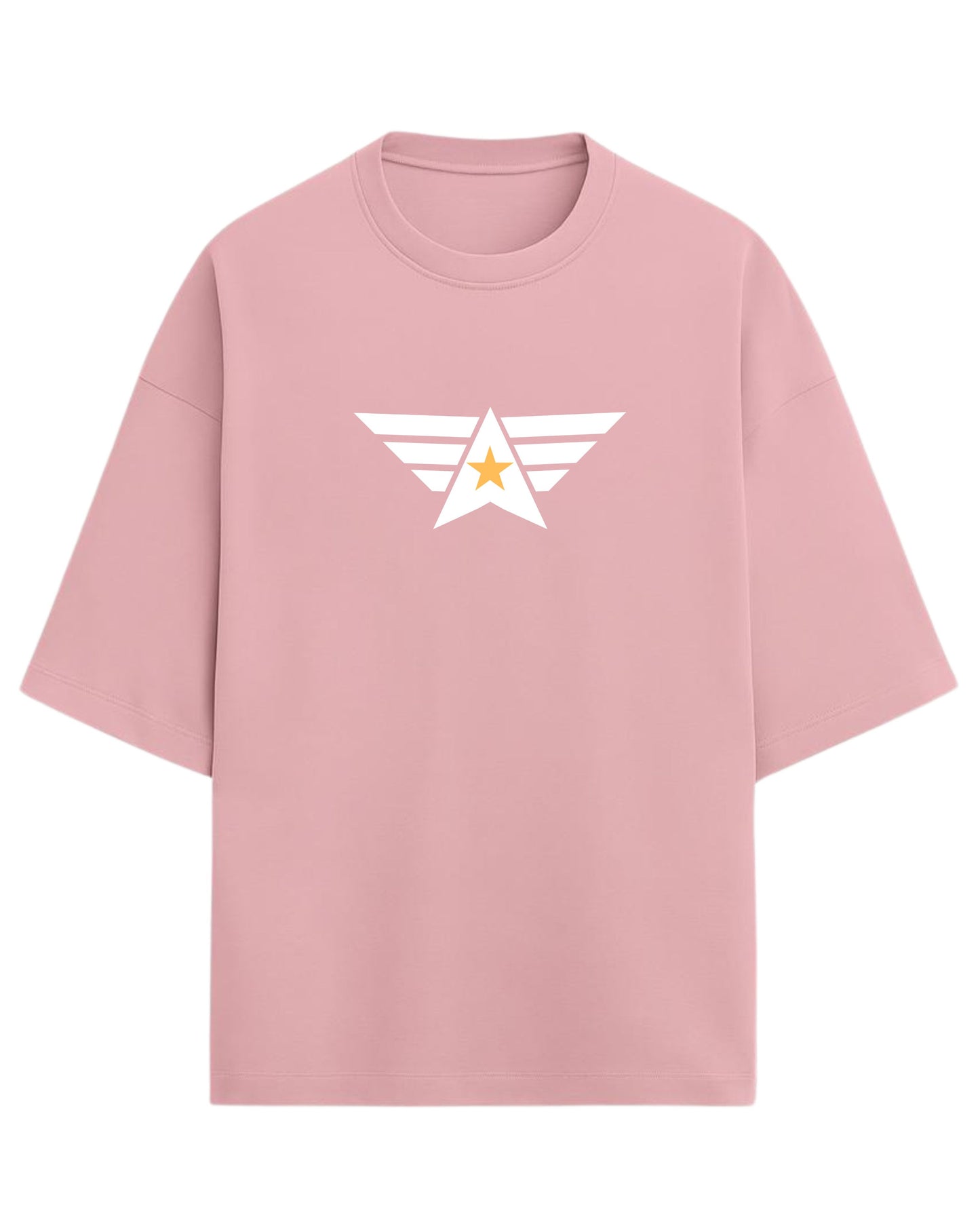 Aero Star Oversized T-Shirt | Minimal Wings Emblem Tee | Premium 260 GSM Cotton