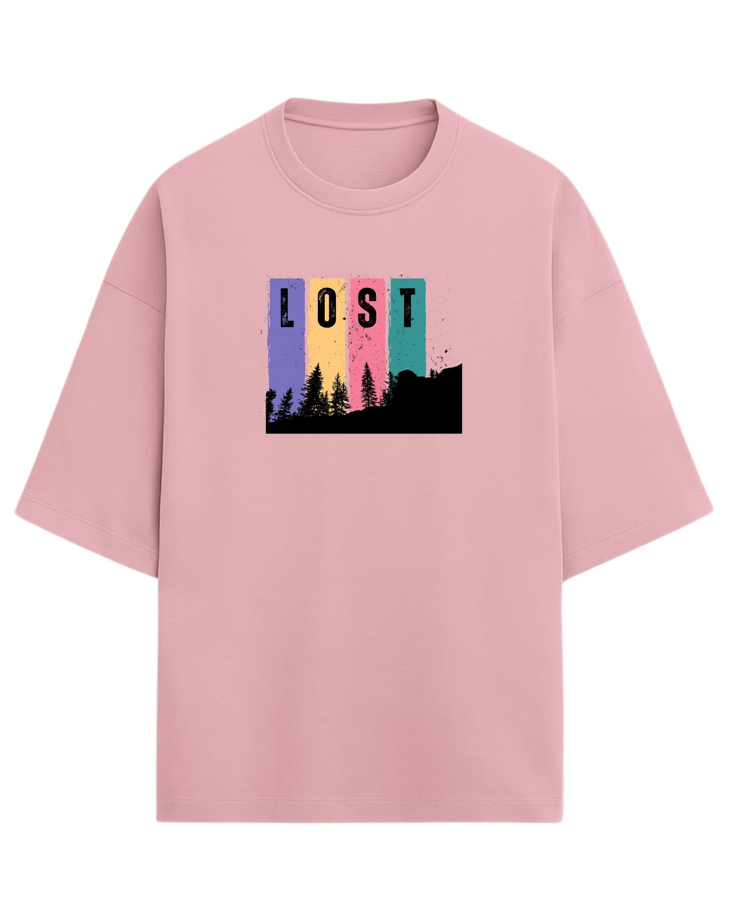 Lost Oversized T-Shirt | Retro Outdoor Adventure Garphic Tee | Premium 260 GSM Cotton