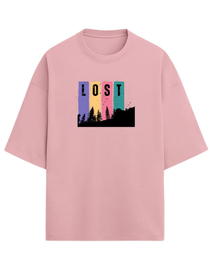 Lost Oversized T-Shirt | Retro Outdoor Adventure Garphic Tee | Premium 260 GSM Cotton