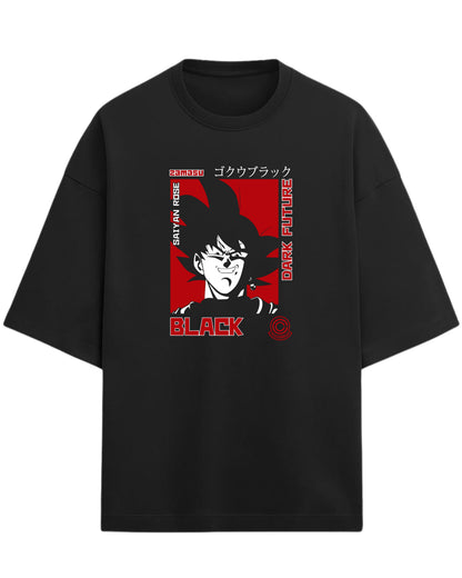 Dark Future Oversized Tees | Dragon Ball Z & Super Anime Graphic Tee | Premium 260 GSM Cotton Blend