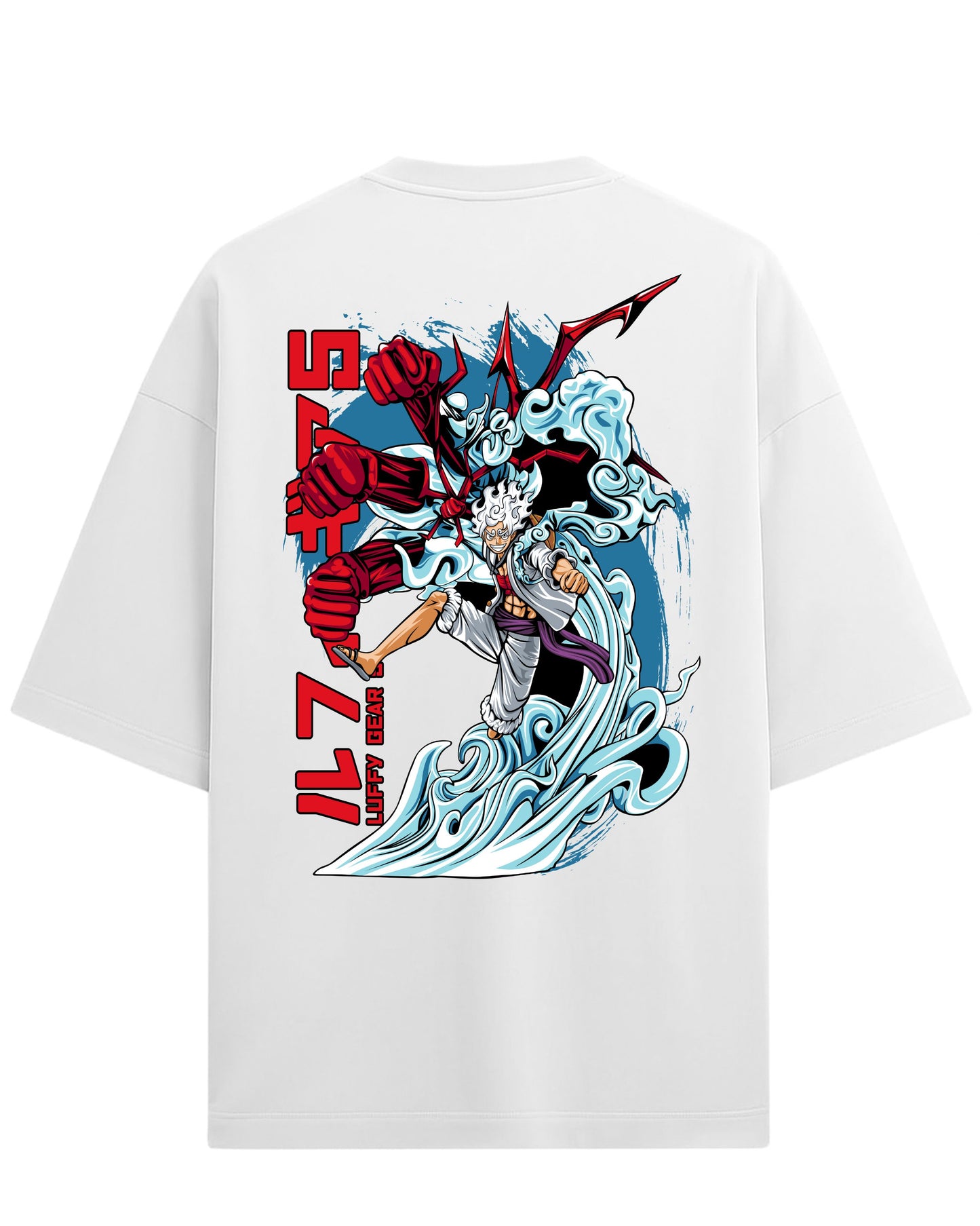 Luffy Gear 5 Oversized Tee | One Piece Anime Graphic Tee | Premium 260 GSM Cotton Blend