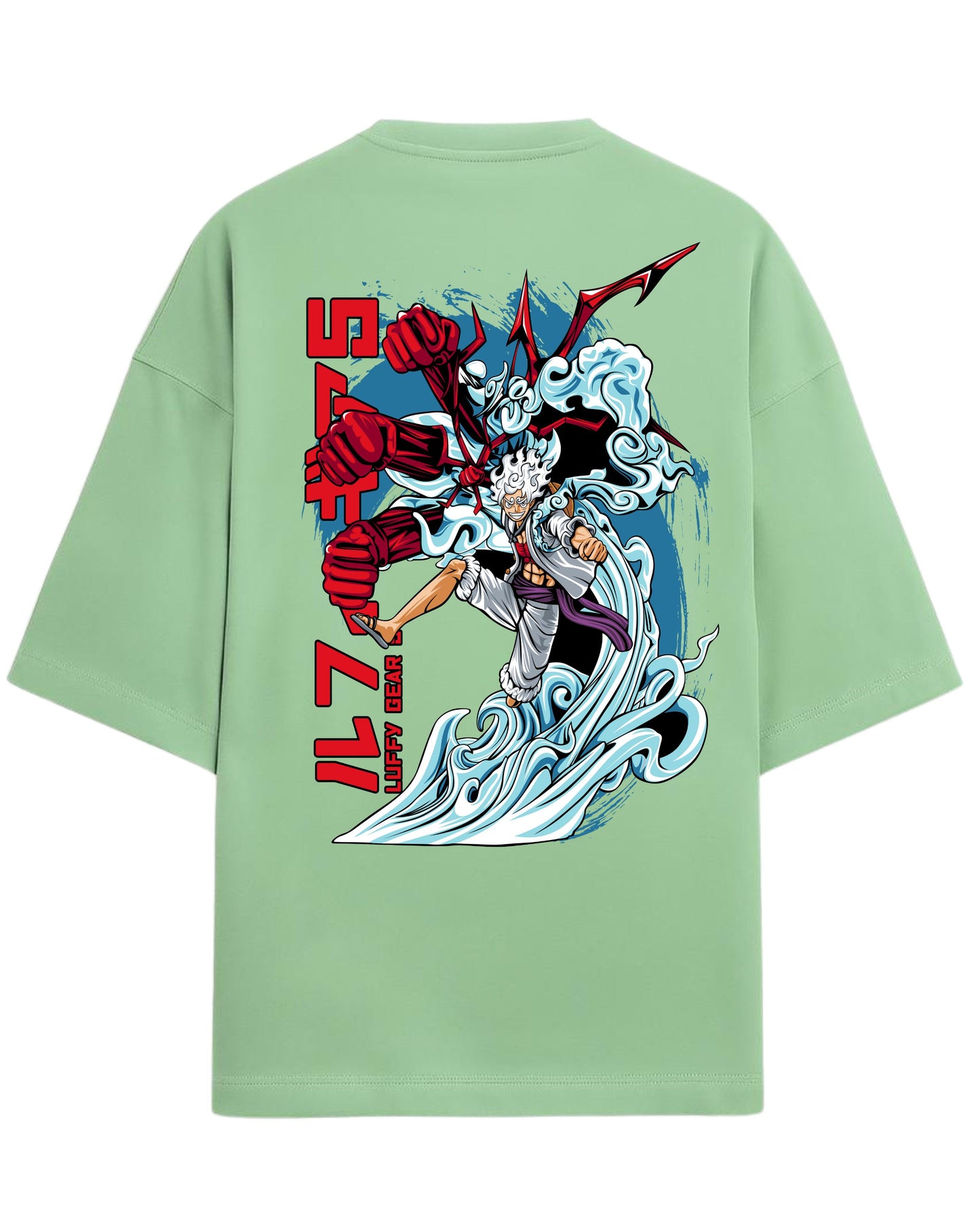 Luffy Gear 5 Oversized Tee | One Piece Anime Graphic Tee | Premium 260 GSM Cotton Blend