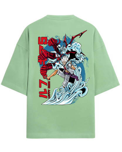 Luffy Gear 5 Oversized Tee | One Piece Anime Graphic Tee | Premium 260 GSM Cotton Blend