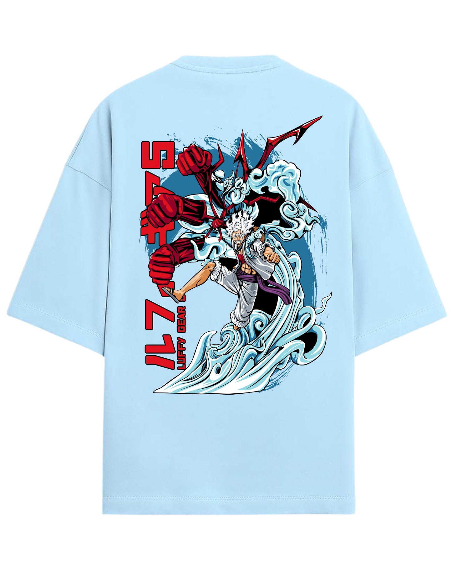 Luffy Gear 5 Oversized Tee | One Piece Anime Graphic Tee | Premium 260 GSM Cotton Blend