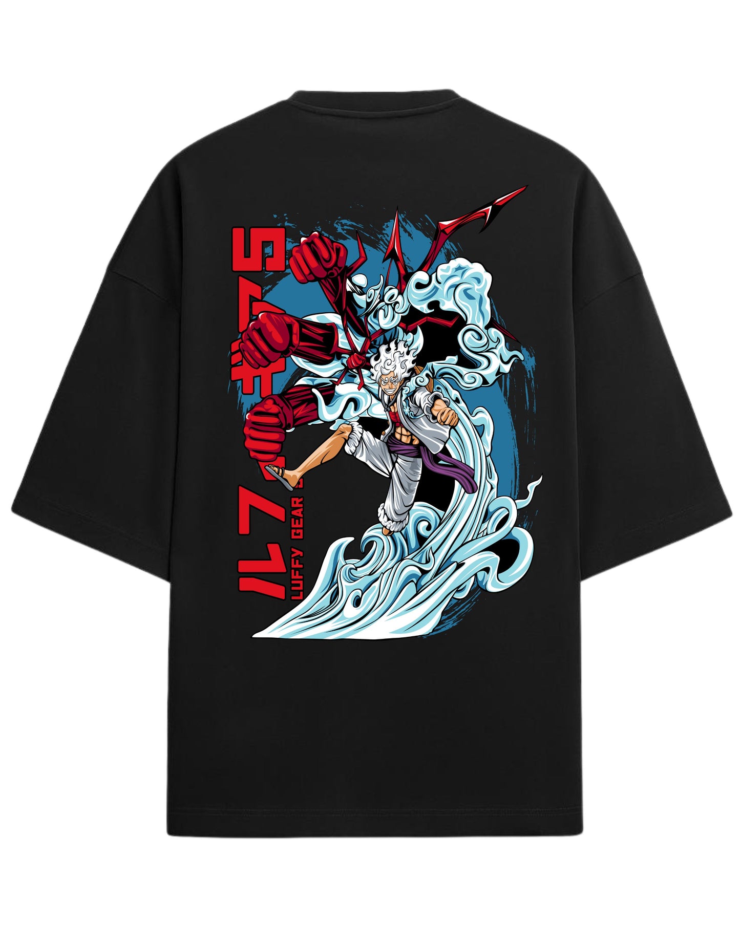 Luffy Gear 5 Oversized Tee | One Piece Anime Graphic Tee | Premium 260 GSM Cotton Blend