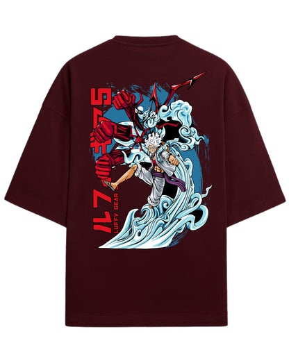 Luffy Gear 5 Oversized Tee | One Piece Anime Graphic Tee | Premium 260 GSM Cotton Blend