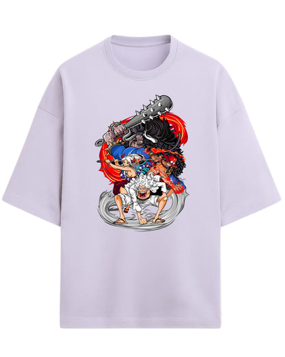 Luffy Gear 5, Ace, Yamato & Kaido Oversized Tee | One Piece Anime Graphic Tee | Premium 260 GSM Cotton Blend