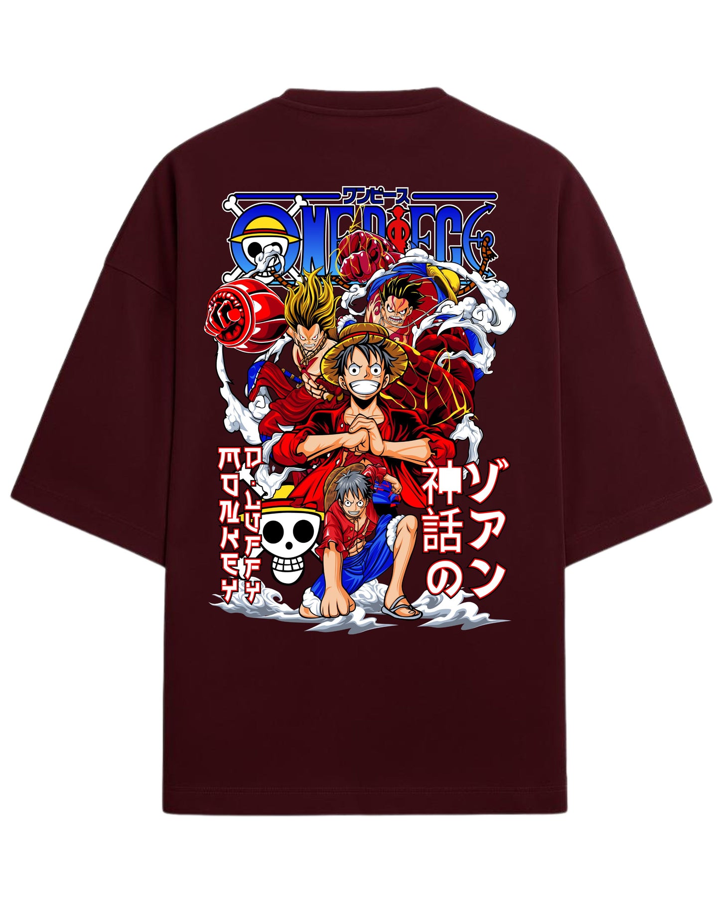 One Piece Oversized Tees | Monkey D. Luffy Graphic Tee | Premium 260 GSM Cotton Blend