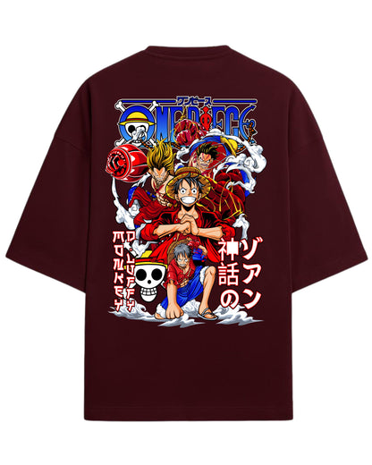 One Piece Oversized Tees | Monkey D. Luffy Graphic Tee | Premium 260 GSM Cotton Blend