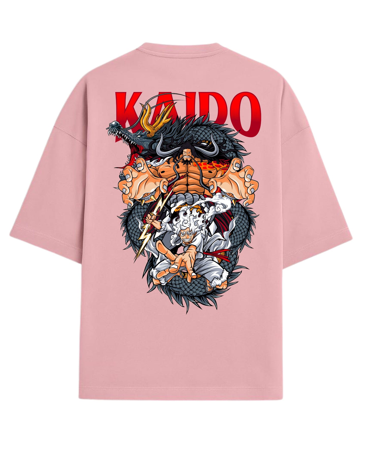 Kaido vs Luffy Oversized Tee | Anime Graphic Tee | Premium 260 GSM Cotton Blend