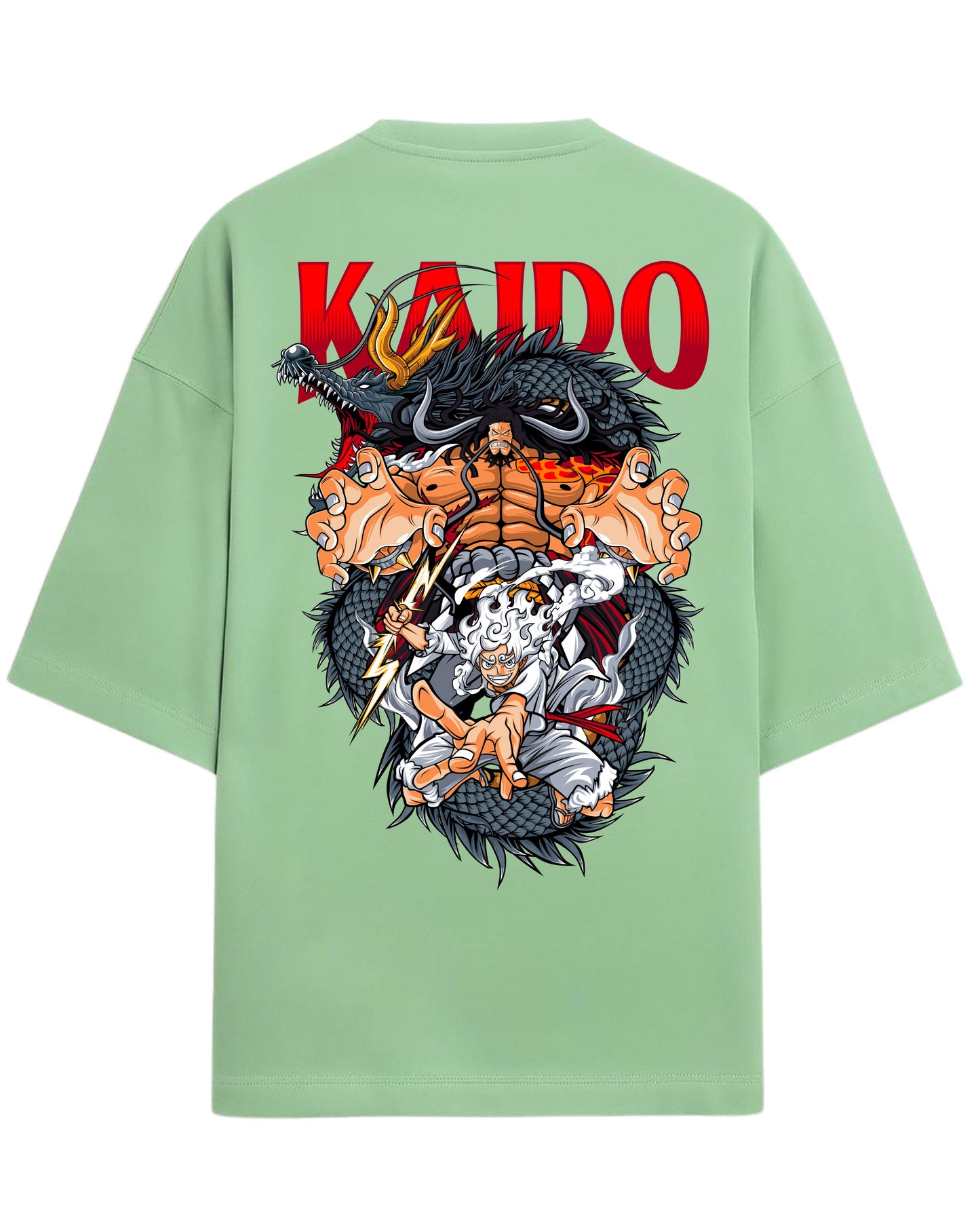 Kaido vs Luffy Oversized Tee | Anime Graphic Tee | Premium 260 GSM Cotton Blend