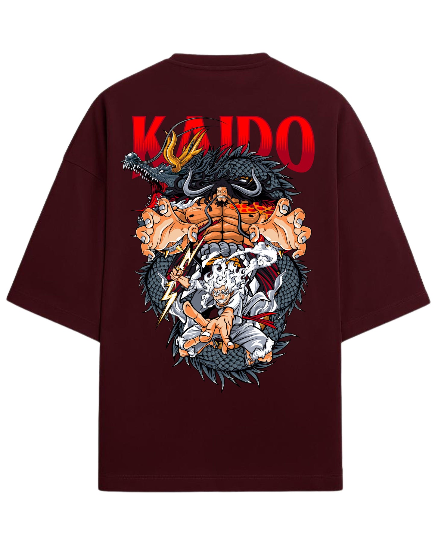 Kaido vs Luffy Oversized Tee | Anime Graphic Tee | Premium 260 GSM Cotton Blend