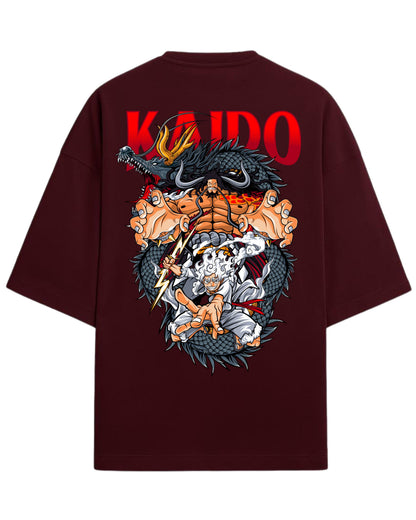 Kaido vs Luffy Oversized Tee | Anime Graphic Tee | Premium 260 GSM Cotton Blend