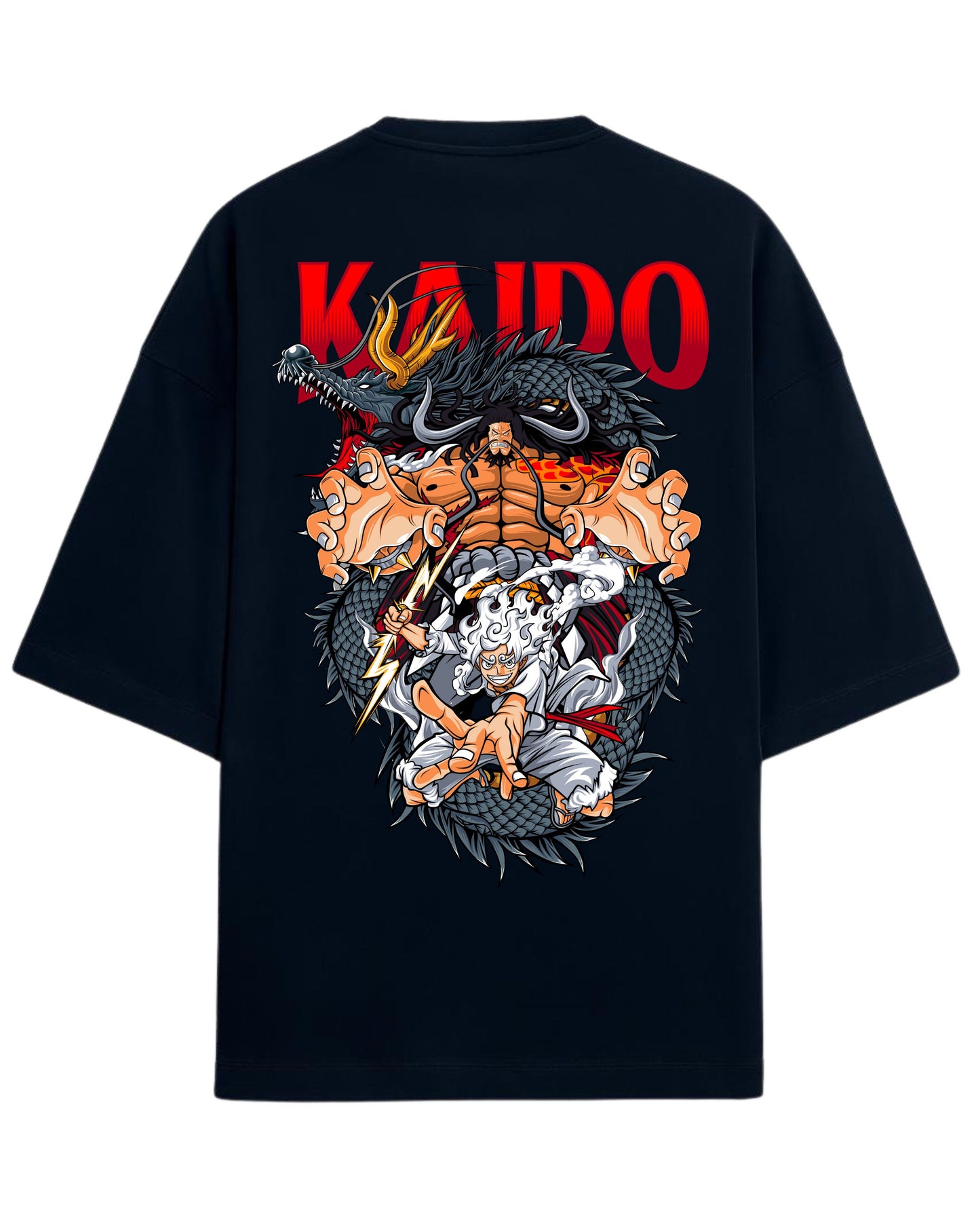 Kaido vs Luffy Oversized Tee | Anime Graphic Tee | Premium 260 GSM Cotton Blend