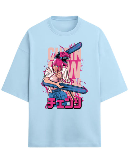 Chainsaw Man Power Oversized Tee | Anime Graphic Tee | Premium 260 GSM Cotton Blend