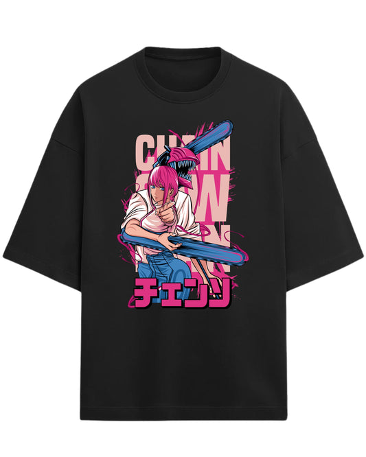 Chainsaw Man Power Oversized Tee | Anime Graphic Tee | Premium 260 GSM Cotton Blend