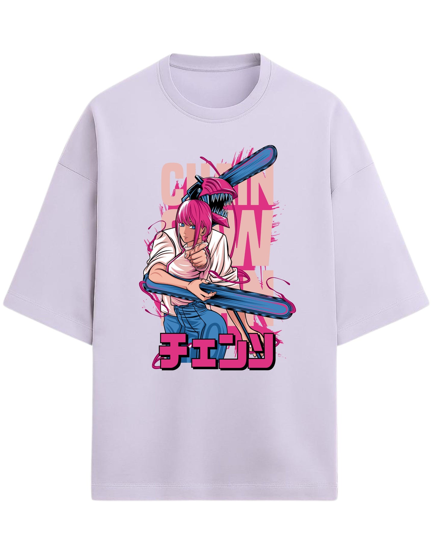 Chainsaw Man Power Oversized Tee | Anime Graphic Tee | Premium 260 GSM Cotton Blend