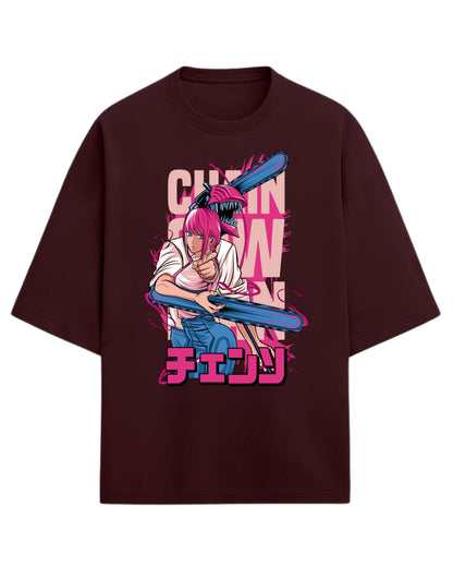 Chainsaw Man Power Oversized Tee | Anime Graphic Tee | Premium 260 GSM Cotton Blend